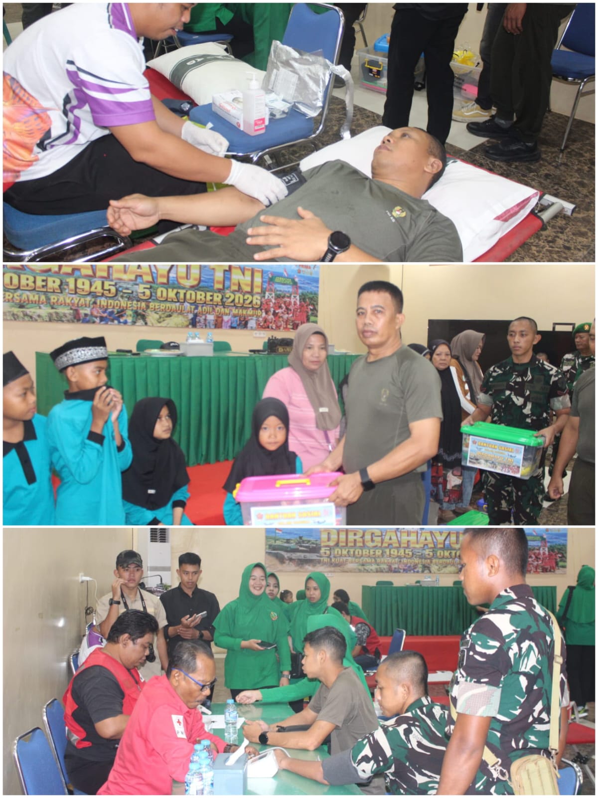 Sambut HUT Ke-81 TNI, Kodim 1206/Psb Gelar Bakti Sosial Kesehatan Donor Darah