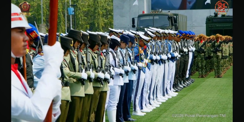 Ribuan Prajurit Dikerahkan Dalam HUT ke-81 TNI di Cilangkap