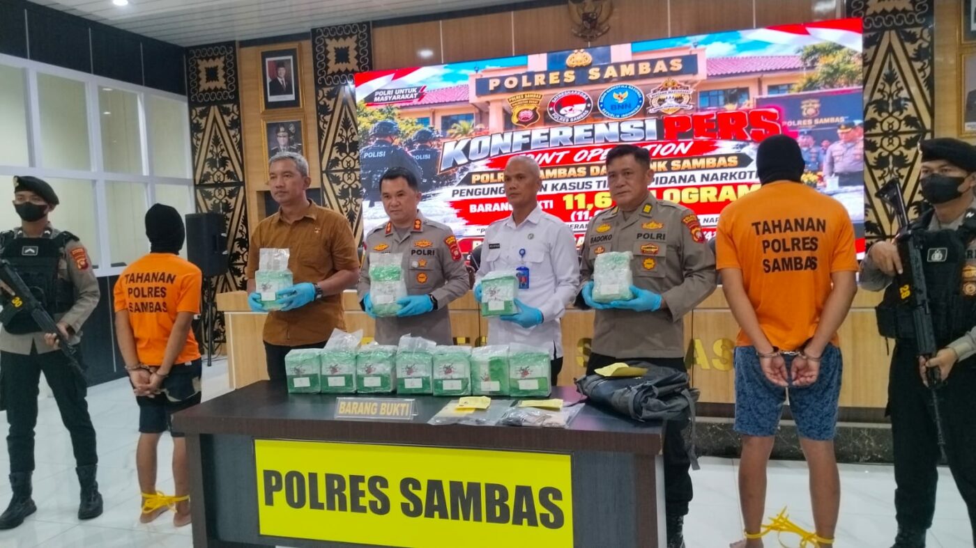 Narkoba 11,67 Kg Sabu Disita, 2 Pria Ditangkap, Barang Bukti Ditaksir Rp11,67 Miliar